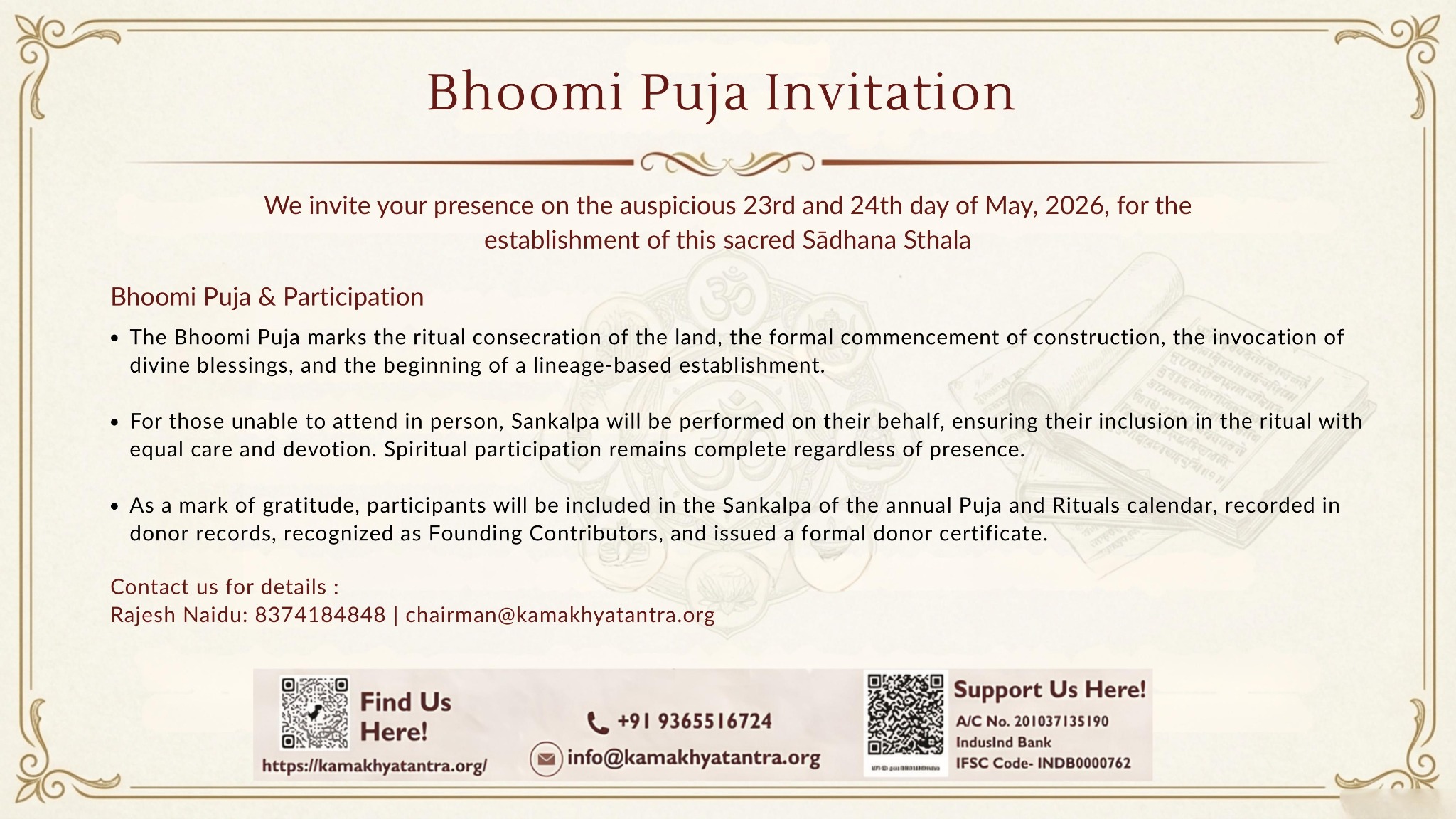Bhoomi Puja invitation page 4